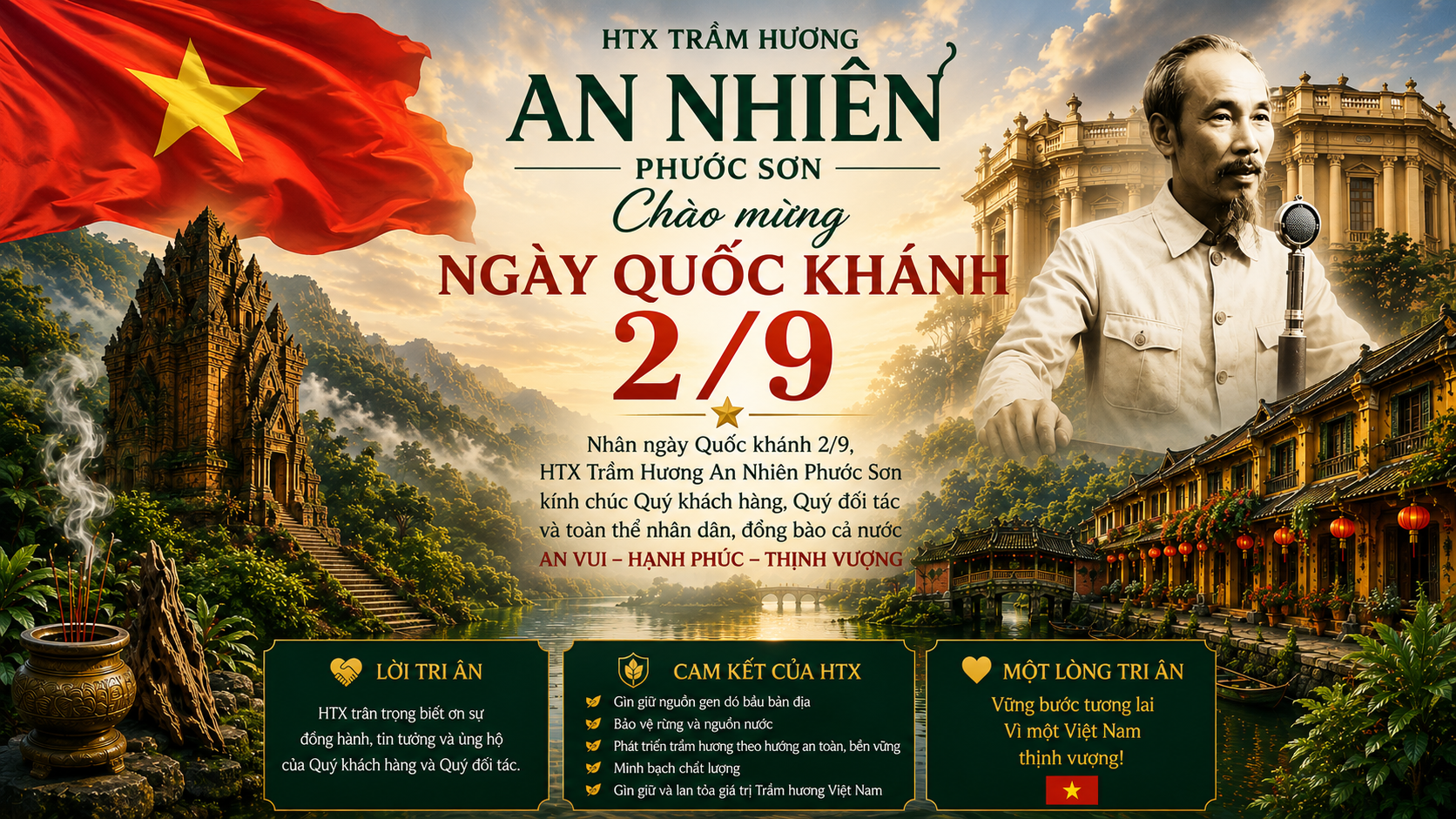 HTX Trầm Hương An Nhiên Phước Sơn chào mừng Quốc khánh 2/9